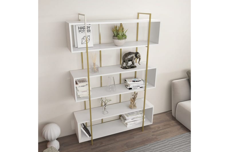 Bruti Bokhylla 120 cm - Guld/Vit - Förvaring - Hylla - Bokhylla
