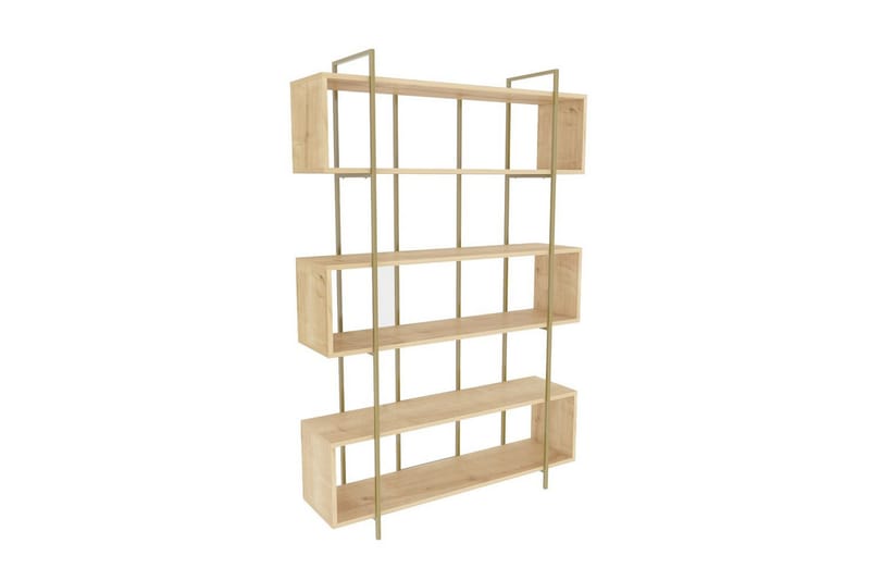 Bruti Bokhylla 120 cm - Ljusbrun/Guld - Förvaring - Hylla - Bokhylla