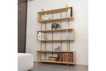 Bruti Bokhylla 120 cm - Ljusbrun/Guld - Förvaring - Hylla - Bokhylla
