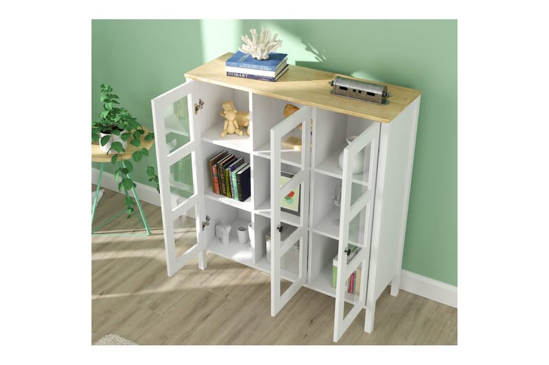 Cadrel Bokhylla 112 cm - Natur/Vit - Förvaring - Hylla - Bokhylla