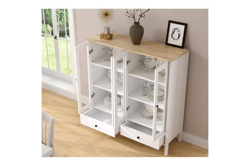 Cadrel Bokhylla 130 cm - Natur/Vit - Förvaring - Hylla - Bokhylla