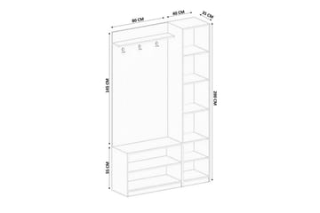 Caeton Hyllsystem 200 cm - Matt Vit - Förvaring - Hylla - Hyllsystem