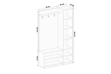 Caeton Hyllsystem 200 cm - Matt Vit - Förvaring - Skåp - Förvaringsskåp