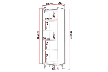 Chiku Bokhylla 52 cm - Beige - Förvaring - Hylla - Bokhylla