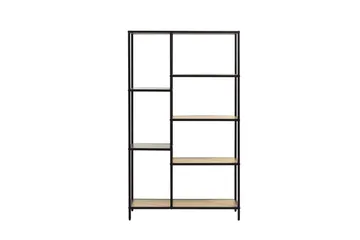 Cytis Industriell Bokhylla 80 cm i Metall med Träskiva - Svart - Förvaring - Hylla - Bokhylla