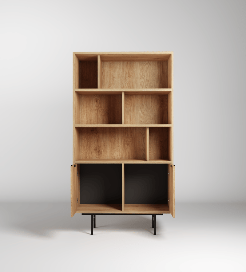Dravo Bokhylla 90x185 cm - Naturlig hickory - Förvaring - Hylla - Bokhylla