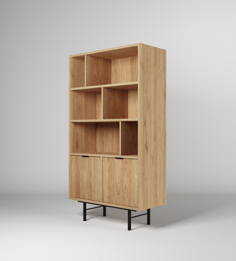 Dravo Bokhylla 90x185 cm, Naturlig hickory