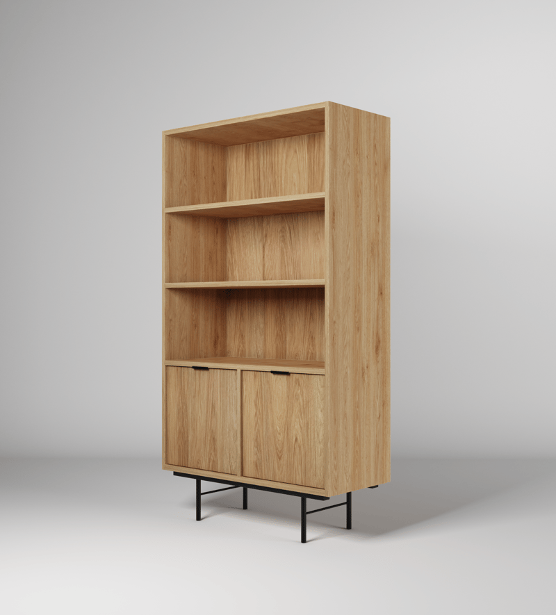 Dravo Bokhylla 90x185 cm - Naturlig hickory - Förvaring - Hylla - Bokhylla