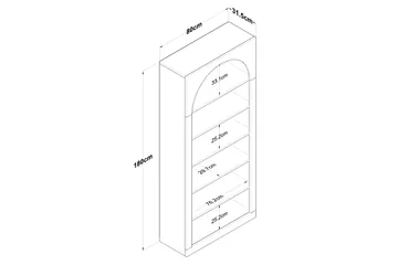 Eimar Bokhylla 80 cm - Vit - Förvaring - Hylla - Bokhylla