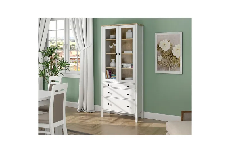 Elvan Bokhylla 83 cm - Natur/Vit - Förvaring - Hylla - Bokhylla