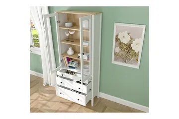 Elvan Bokhylla 83 cm - Natur/Vit - Förvaring - Hylla - Bokhylla