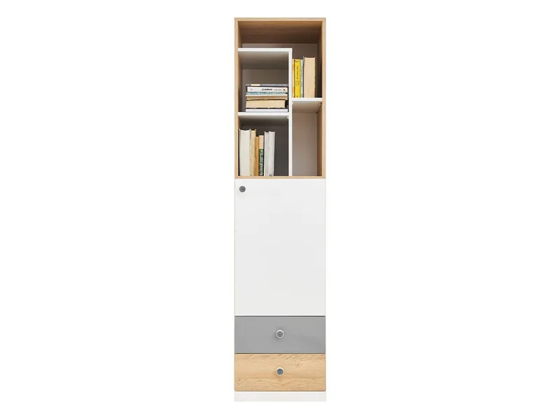 Elvaren Bokhylla 45 cm i Ek, Svart|Vit