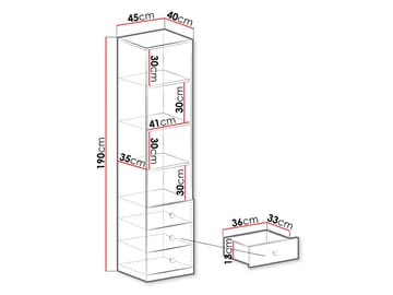 Elvaren Bokhylla 45 cm med öppna hyllor - Förvaring - Hylla - Bokhylla
