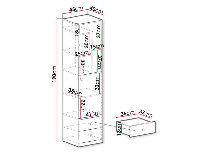 Elvaren Bokhylla 45 cm - Förvaring - Hylla - Bokhylla