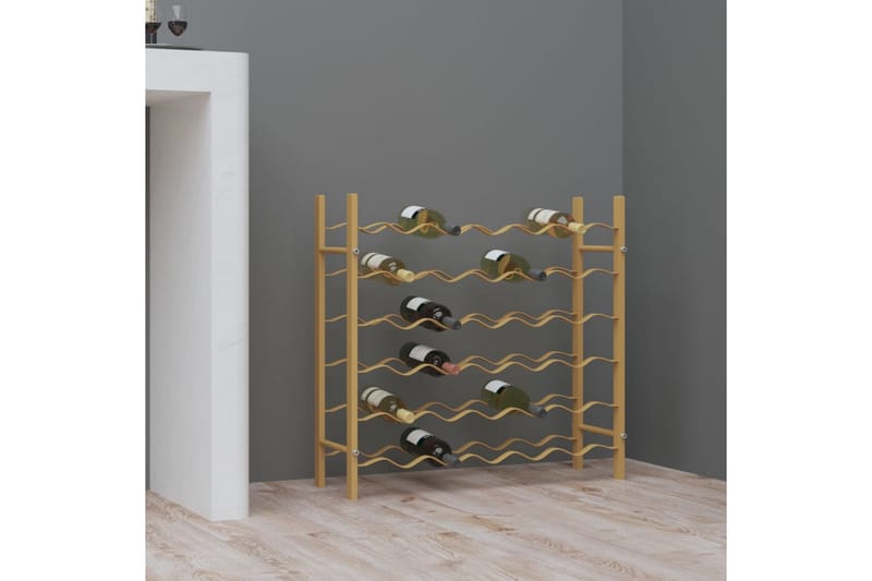 beBasic Vinställ för 36 flaskor guld metall - Gold - Vinställ & vinhylla