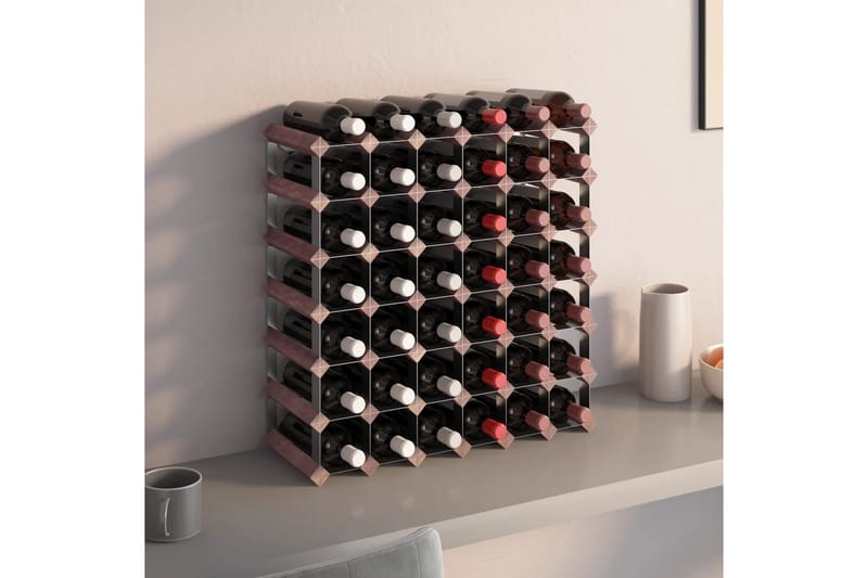 beBasic Vinställ för 42 flaskor brun massiv furu - Brown - Vinställ & vinhylla