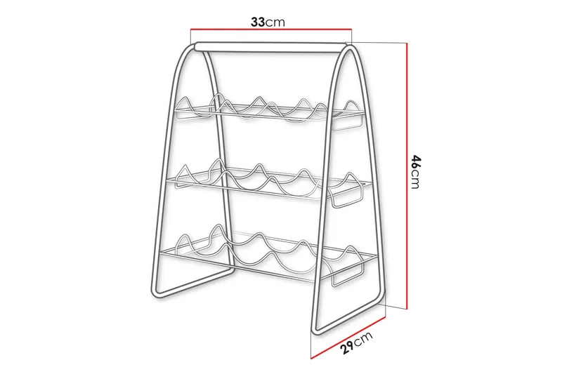 Haruaki Vinställ 33x29 cm 46x - Svart - Förvaring - Hylla - Förvaringshylla - Vinställ & vinhylla