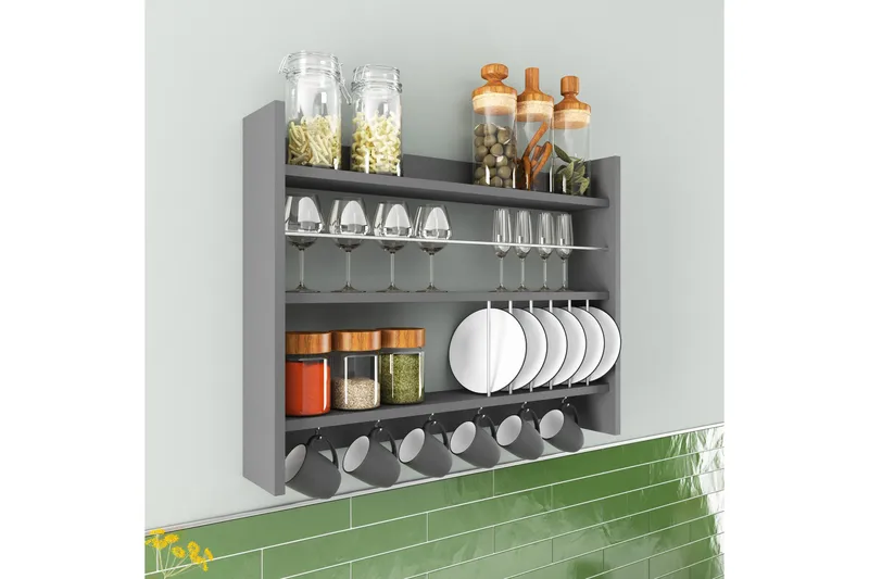 Lesince Kryddhylla 85x15 cm - Antracit - Förvaring - Hylla - Förvaringshylla - Kryddhylla & kryddställ