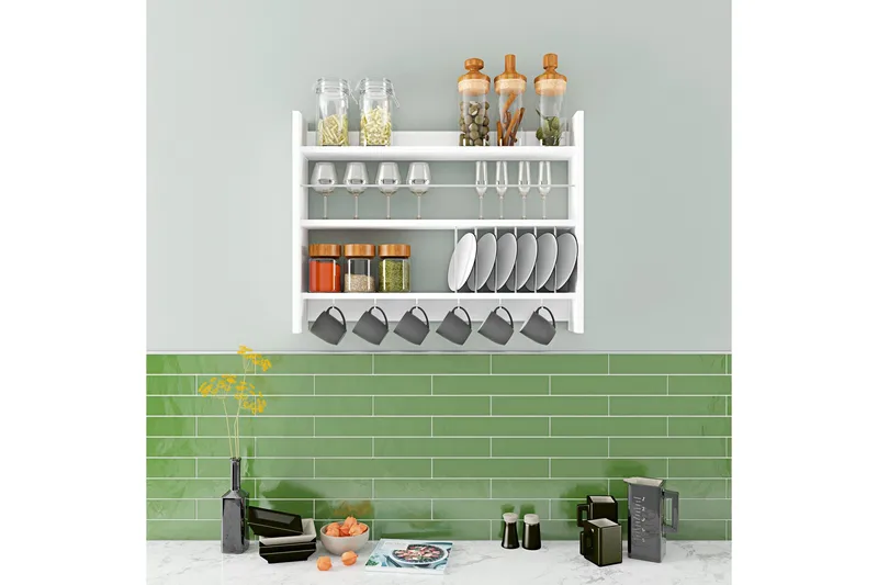 Lesince Kryddhylla 85x15 cm - Vit - Förvaring - Hylla - Förvaringshylla - Kryddhylla & kryddställ