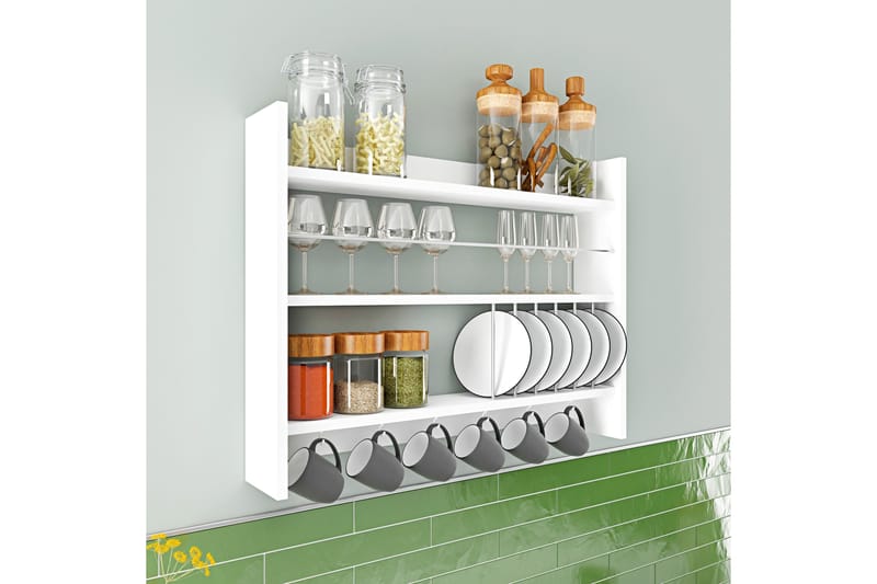 Lesince Kryddhylla 85x15 cm - Vit - Förvaring - Hylla - Förvaringshylla - Kryddhylla & kryddställ