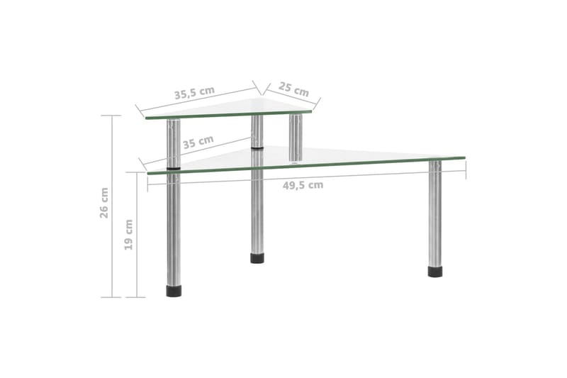 Kökshylla transparent 49,5x35x19 cm härdat glas - Transparent - Lagerhylla
