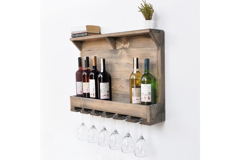 Vägghylla/Vinställ Arthur 70 cm - Trä - Vinställ & vinhylla
