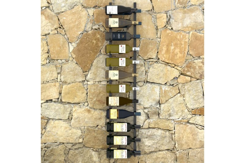 Väggmonterat vinställ för 24 flaskor svart järn - Svart - Vinställ & vinhylla