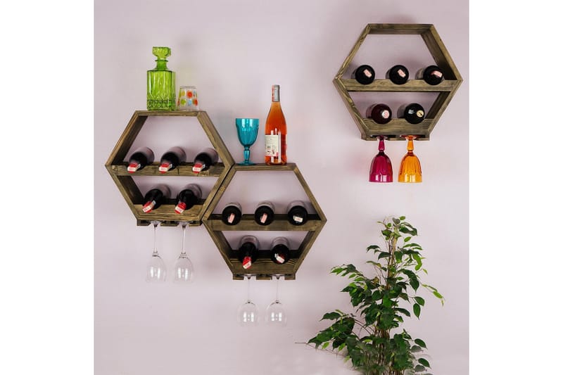 Vinställ Agramunt 42x20 cm - Natur - Förvaring - Hylla - Förvaringshylla - Vinställ & vinhylla
