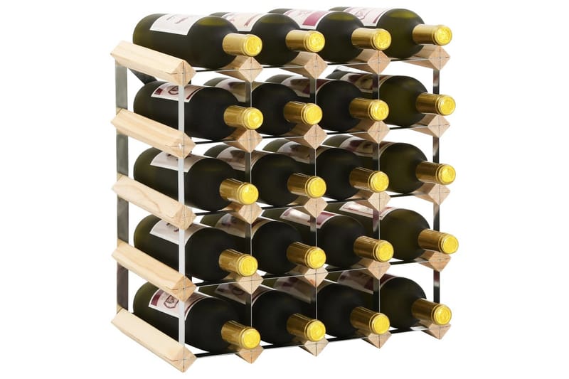 Vinställ för 20 flaskor massiv furu - Beige - Vinställ & vinhylla