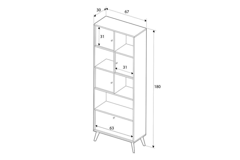 Felyra Bokhylla 67 cm - Multifärgad - Förvaring - Hylla - Bokhylla