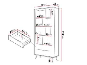 Forba Bokhylla 194 cm - vit - Förvaring - Hylla - Bokhylla