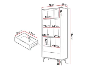 Forba Bokhylla 88 cm - Svart - Förvaring - Hylla - Bokhylla