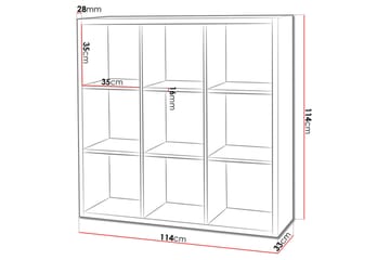 Franzine Bokhylla 114 cm - Vit - Förvaring - Hylla - Bokhylla