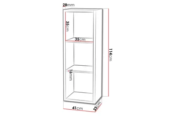 Franzine Bokhylla 41 cm i Ek - Beige - Förvaring - Hylla - Bokhylla