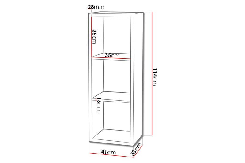 Franzine Bokhylla 41 cm i Ek - Beige - Förvaring - Hylla - Bokhylla