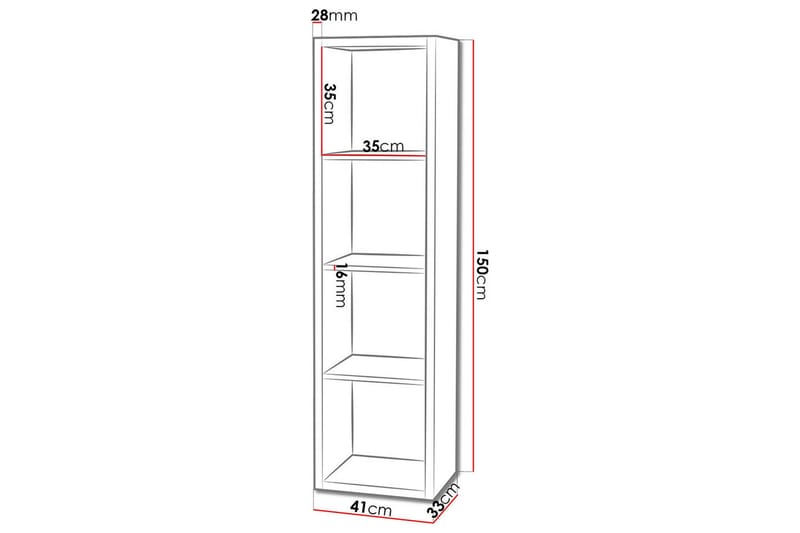 Franzine Bokhylla 41 cm - Vit - Förvaring - Hylla - Bokhylla