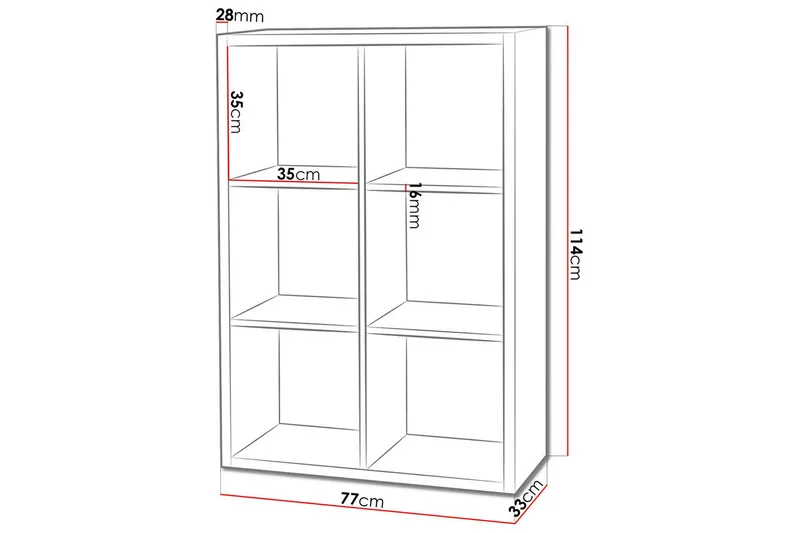 Franzine Bokhylla 77 cm i Ek - Beige - Förvaring - Hylla - Bokhylla