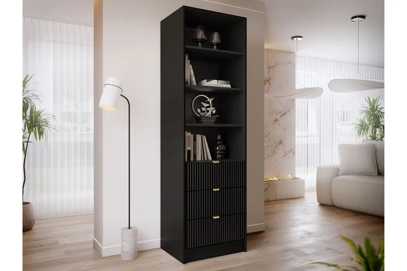 Gudelia Bokhylla 60x40 cm - Svart - Förvaring - Hylla - Bokhylla