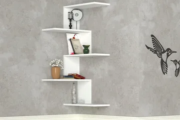 Canitor Vägghylla - Vit - Förvaring - Hylla - Hörnhylla