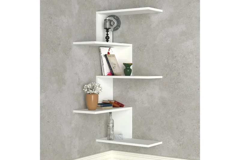 Canitor Vägghylla - Vit - Förvaring - Hylla - Hörnhylla