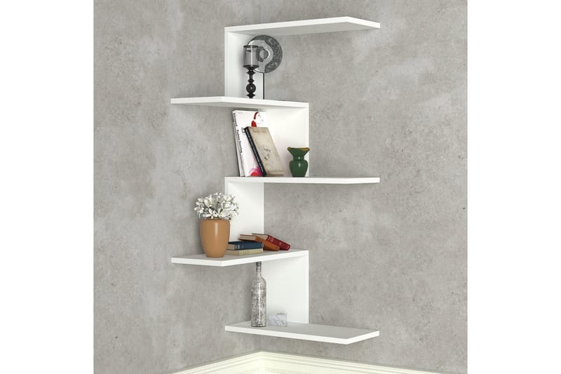 Canitor Vägghylla - Vit - Förvaring - Hylla - Hörnhylla