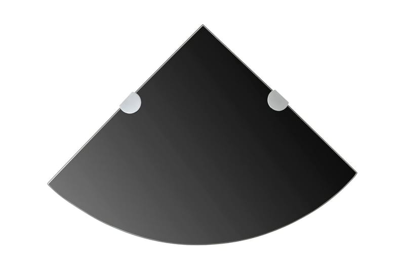 Hörnhyllor 2 st kromade hyllkonsoler glas svart 25x25 cm - Svart - Hörnhylla