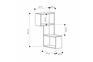 Homitis Bokhylla - Vit - Förvaring - Hylla - Hörnhylla