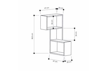 Homitis Bokhylla - Vit - Förvaring - Hylla - Hörnhylla