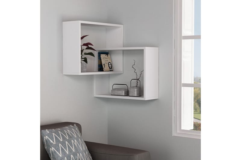 Homitis Vägghylla - Vit - Förvaring - Hylla - Hörnhylla