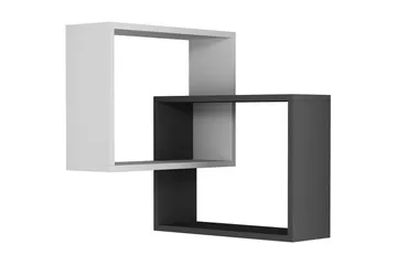 Homitis Vägghylla - Vit/Mörkgrå - Förvaring - Hylla - Hörnhylla