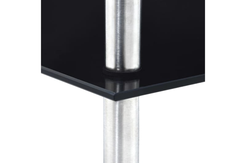 Hylla 5 hyllplan svart 30x30x130 cm härdat glas - Svart - Hörnhylla