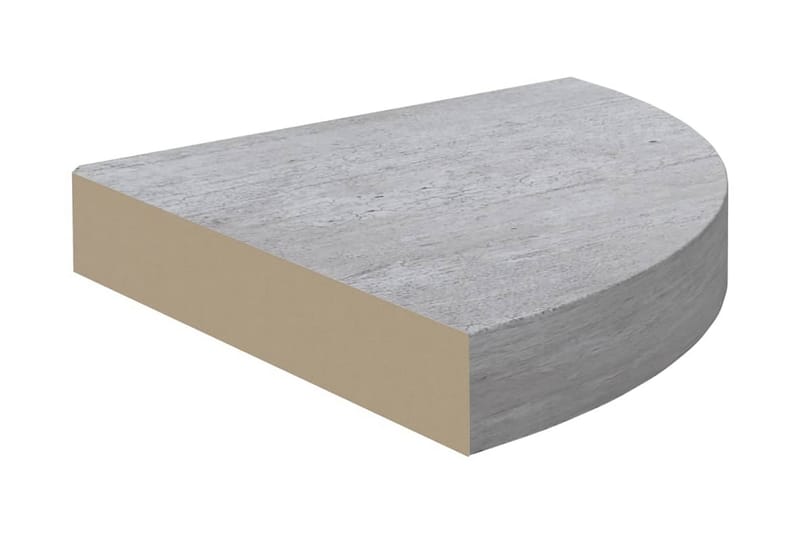 Svävande hörnhylla betonggrå 25x25x3,8 cm MDF - Grå - Hörnhylla