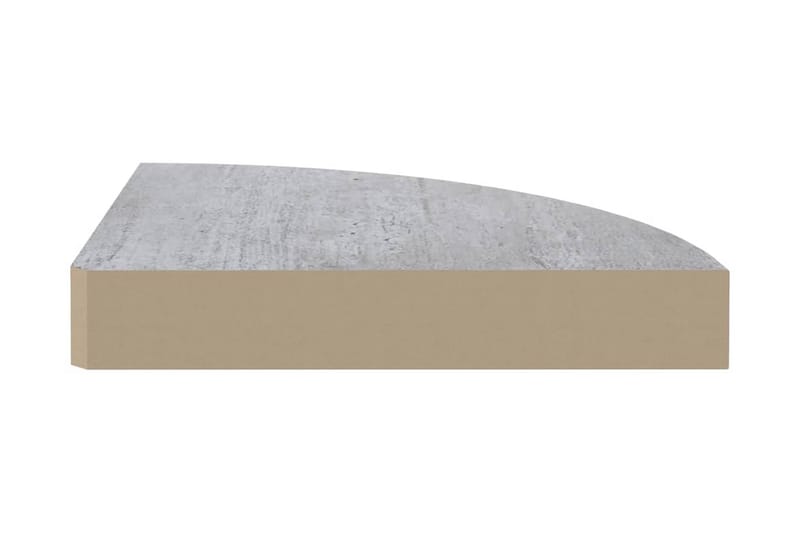 Svävande hörnhylla betonggrå 25x25x3,8 cm MDF - Grå - Hörnhylla