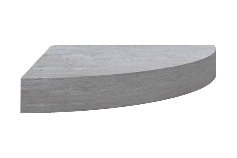 Svävande hörnhylla betonggrå 35x35x3,8 cm MDF - Grå - Hörnhylla
